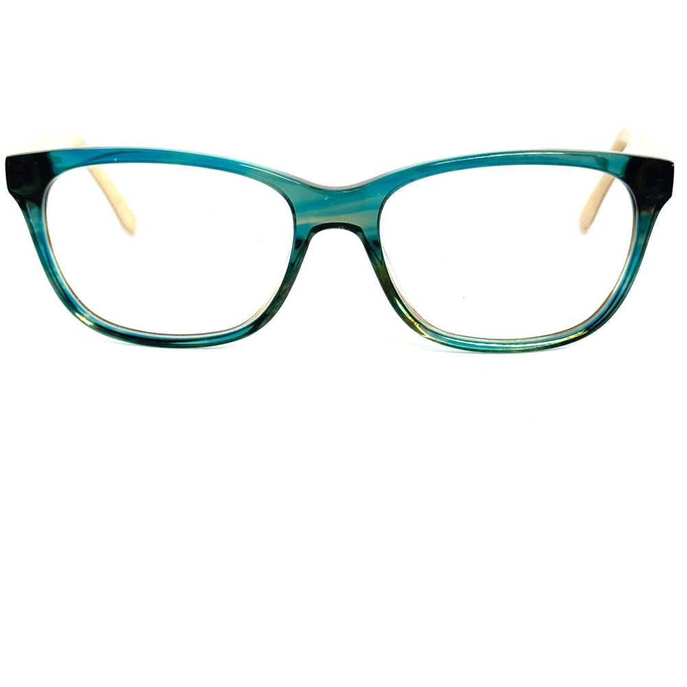BCBGMaxazria Amber Eyeglass Frame Teal Horn‎ 53-16-140 Multicolor H16385